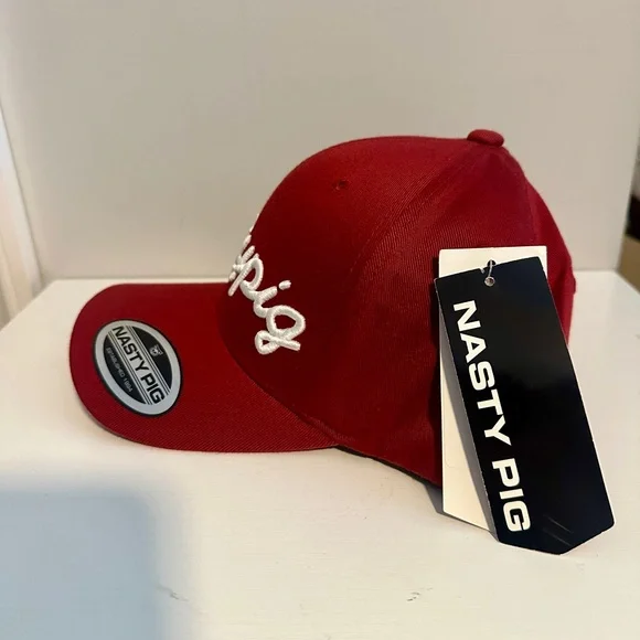 Nasty Pig Bro Cap Fitted Red S/M NWT - Picture 2 of 5